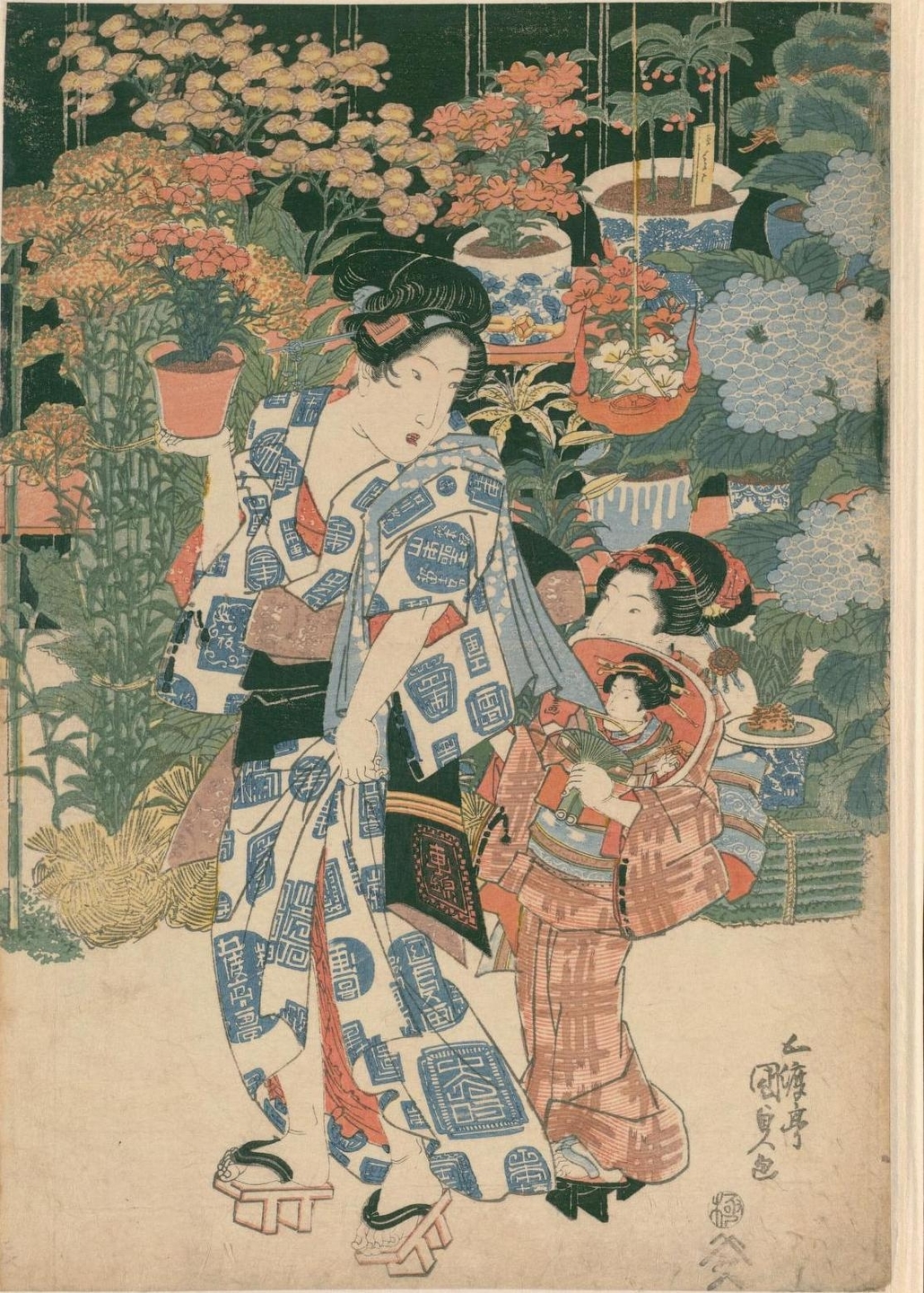 国芳国貞錦絵「ゑん日の景」 国立国会図書館デジタルコレクションより