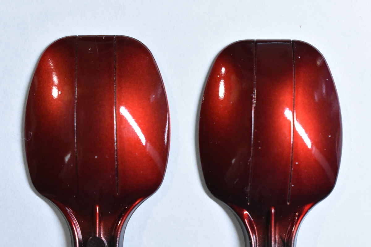 キャンディ塗装のカラーサンプルを作る(8) 塗装に必要なスジボリの深さ