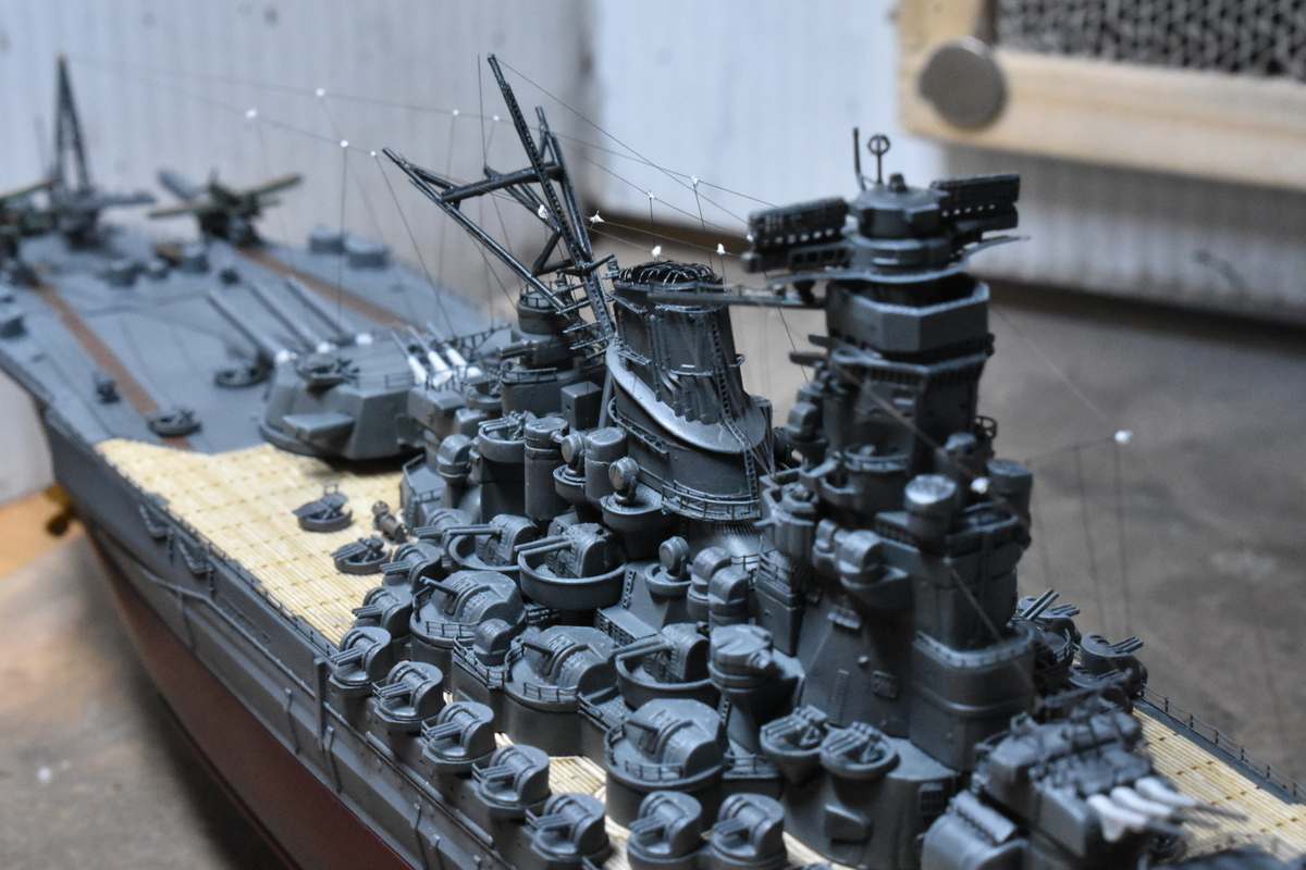 1/700戦艦大和の建造記録(15) 空中線をはって完成！ - そうねんのんびり創作記