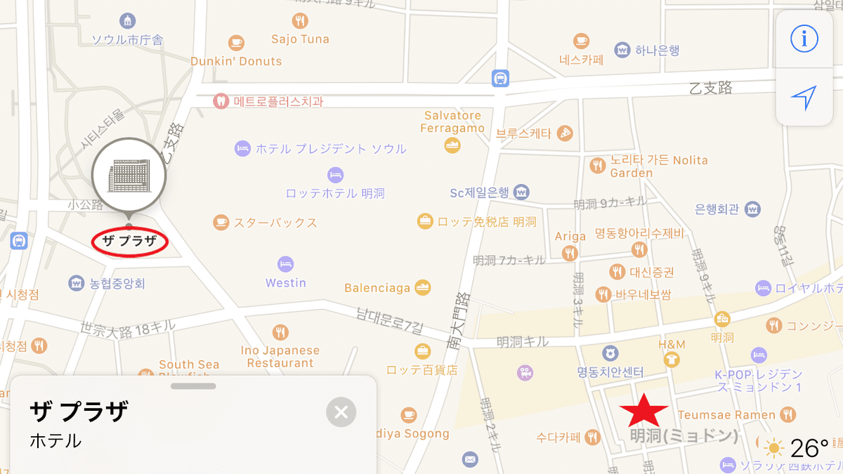 ホテル周辺の地図