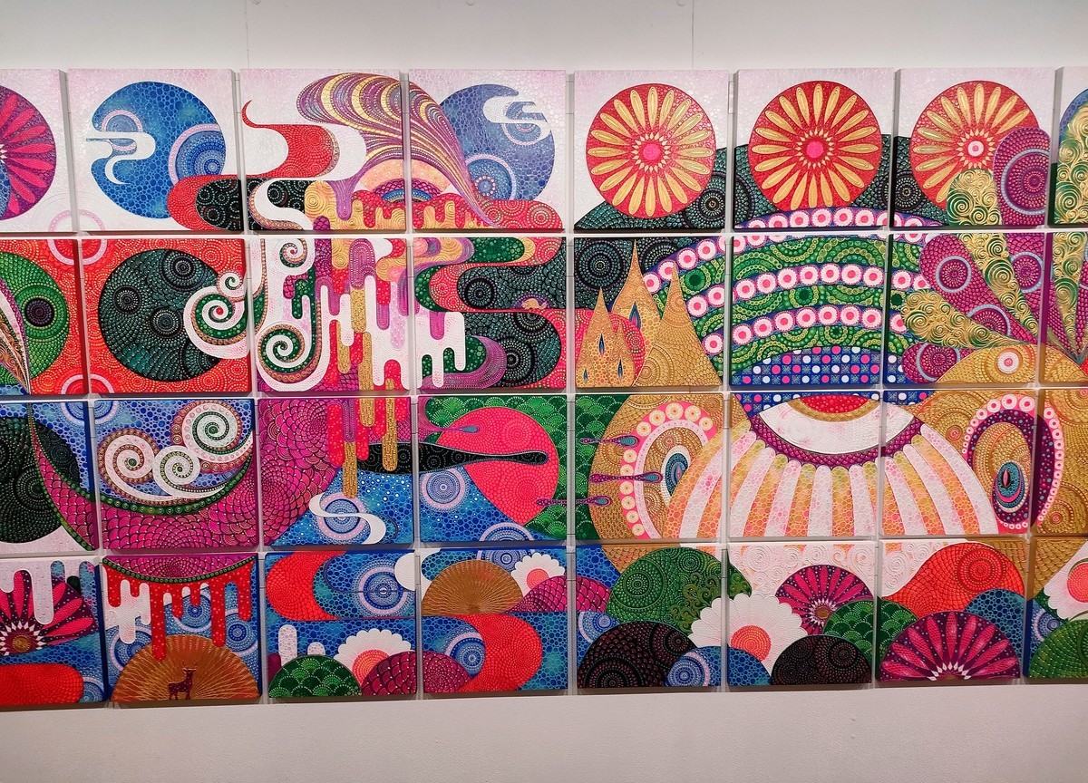 絵画:模成り図 / グナフチャーリー　 キュレーティング現代アート　額縁入り 絵画:模成り図 / グナフチャーリー キュレーティング現代アート