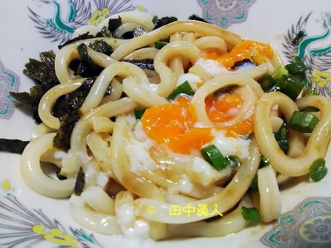 エバラ食品プチッとうどんの素・魚介とんこつ醤油味まぜうどんで食す