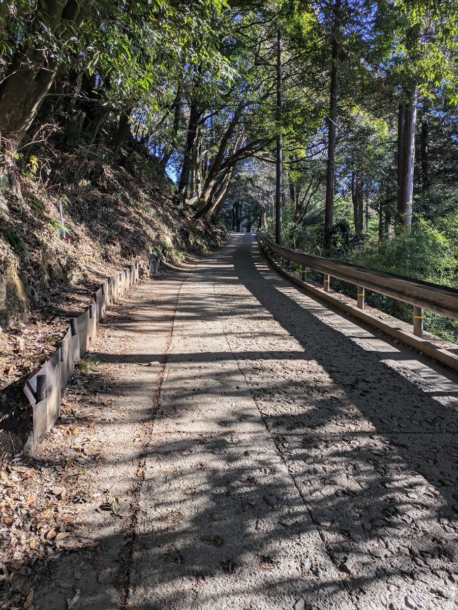 高尾山一号路の舗装された道