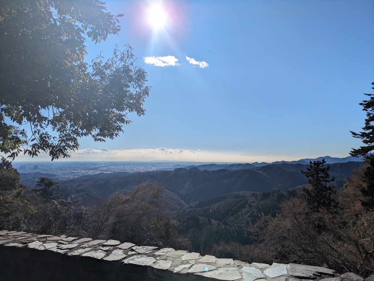 かすみ台展望台からの眺め(青空)