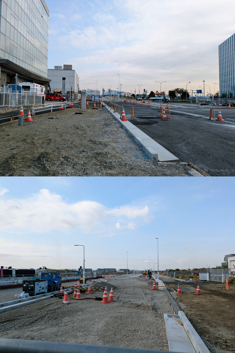 整備中の区画街路5号線の様子