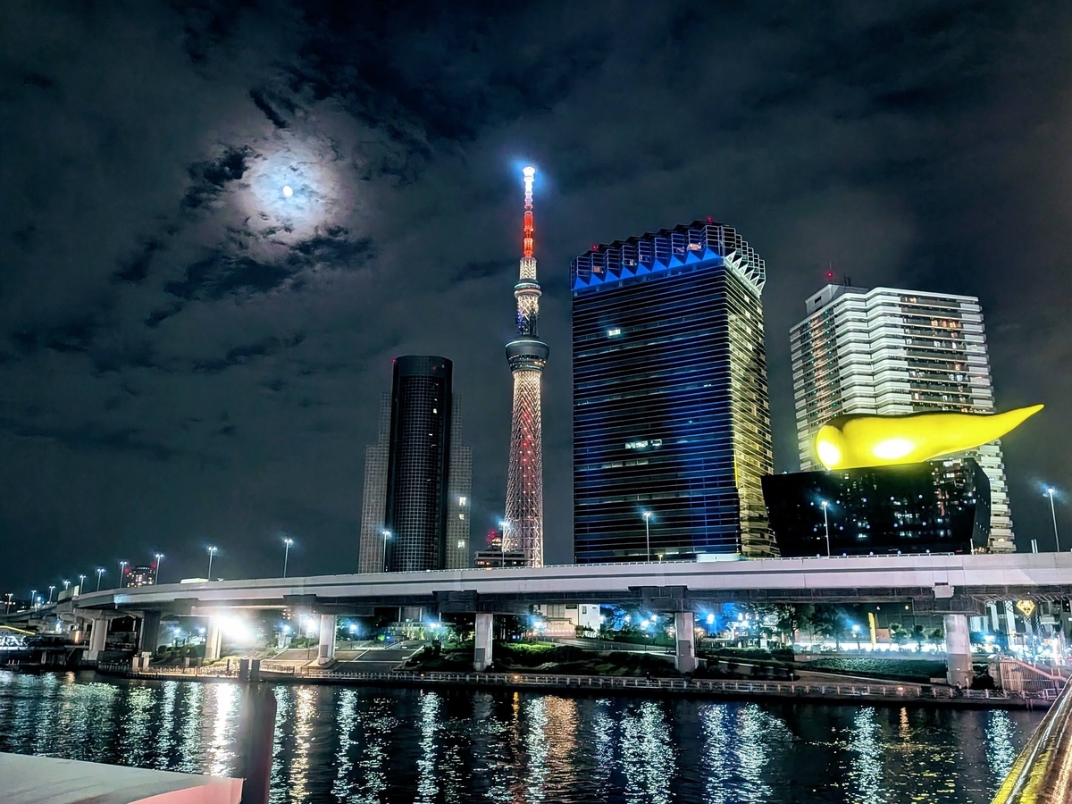 吾妻橋東橋詰から見る対岸の夜景