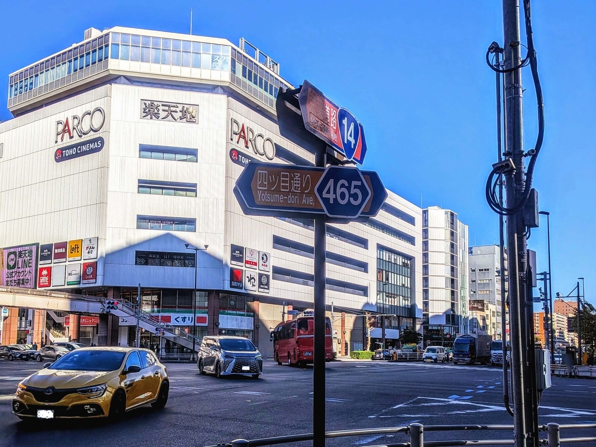 南西側から見る錦糸町駅前交差点