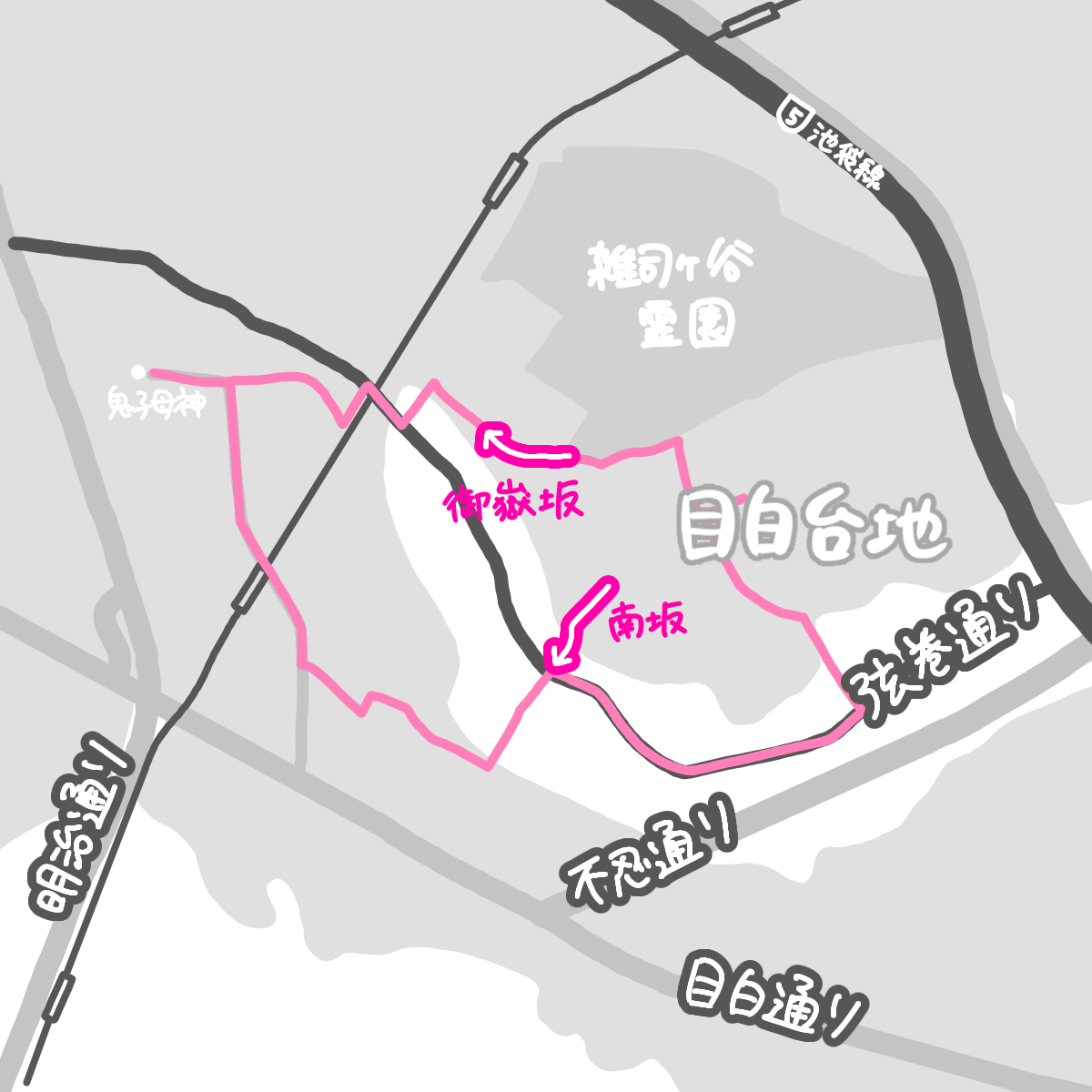 台地と谷の地図