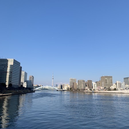 It was a nice sunny day on the Sumida River Terrace. ・・・・