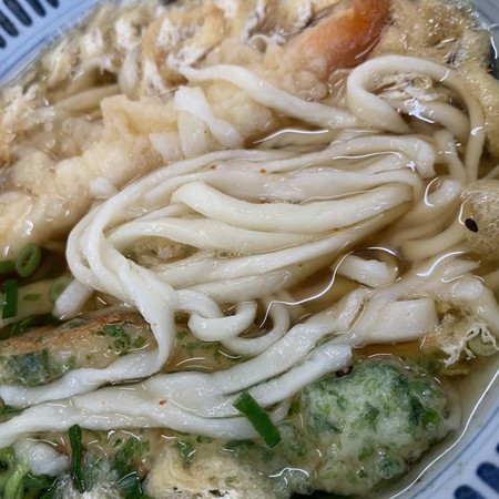 Soft, weak udon noodles, varying lengths