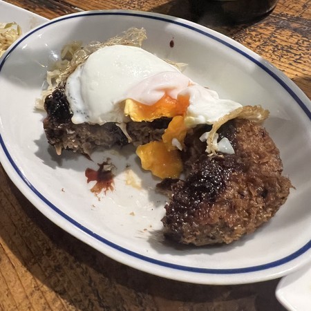 The fried egg is a little more half-boiled.