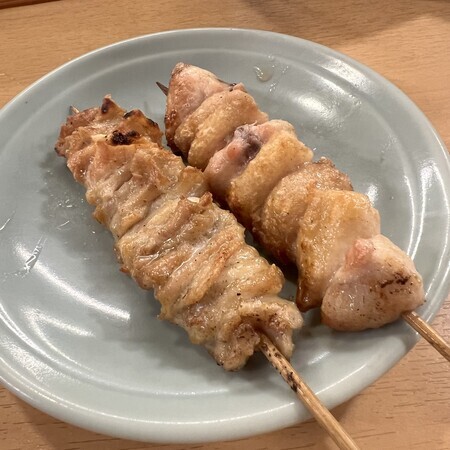Plate 3 is Bonjiri and chicken skin