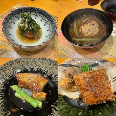 Bonito, duck tsukune (with cartilage), foie gras radish, eel and matsutake mushrooms ... enjoy a variety of ingredients
