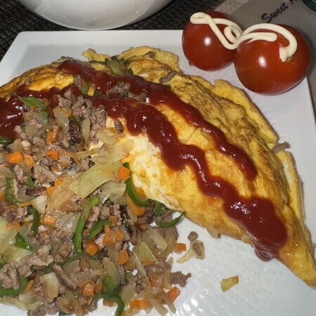 The first omelette I made,