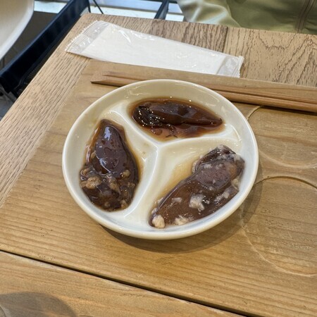 Appetiser 1: Three-way Serving of Firefly Squid (Marinated in Okinawan-style, Salted Miso Paste, Soy Sauce)