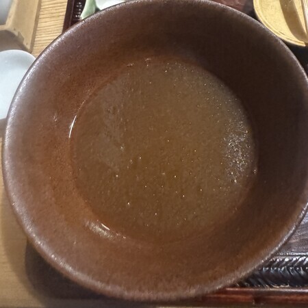 I diluted it with soba-yu and drank it all to the last drop.
