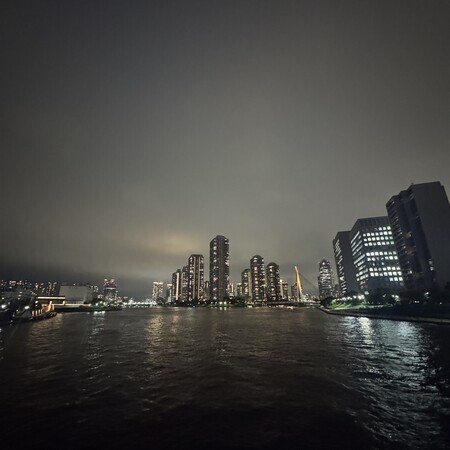 The enchanting sight of the high-rise flats in the Tsukuda area