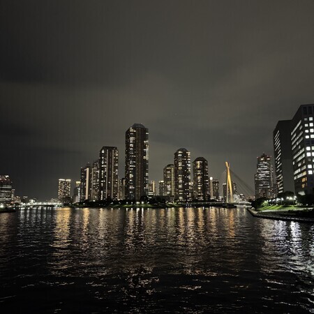 Night view towards Tsukuda Island