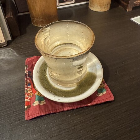 It usually starts with a Kinmiya plum liqueur cocktail.