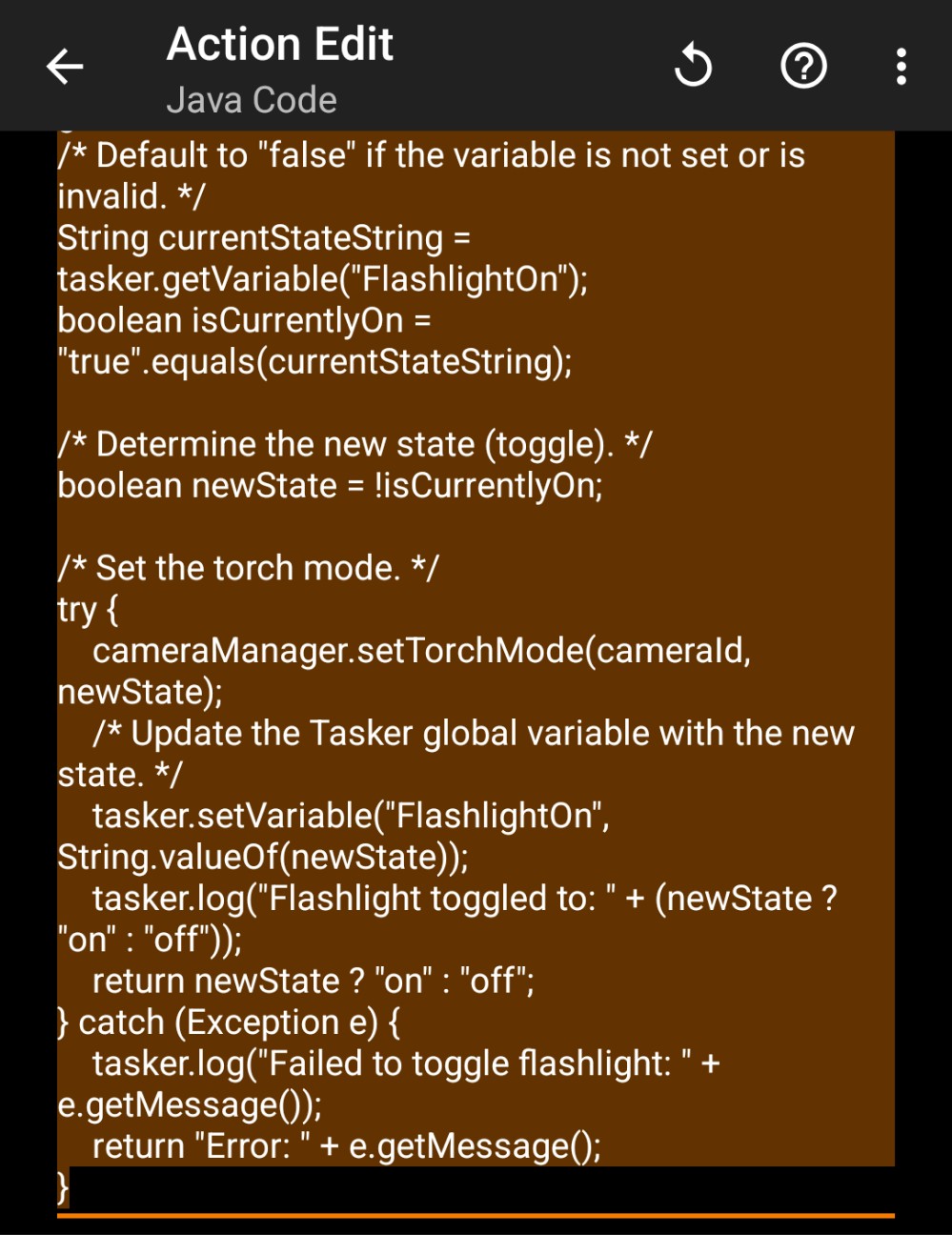 Tasker 68 Java Codeを試す - モバイル系設定覚書 ～忘れないために