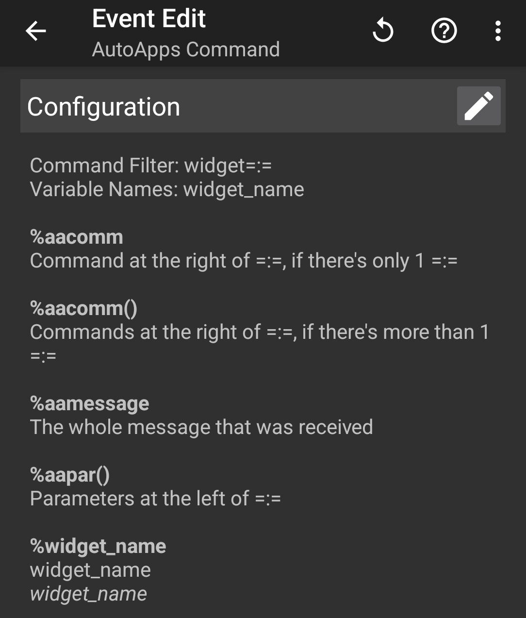 Tasker 74 Widget V2 Commandの覚書 - モバイル系設定覚書 ～忘れないために