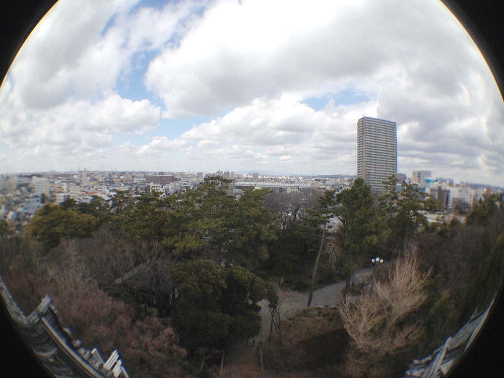 岡崎城の天守閣からの眺め