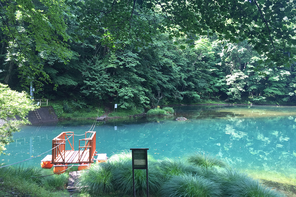 丸沼ダムのいかだ