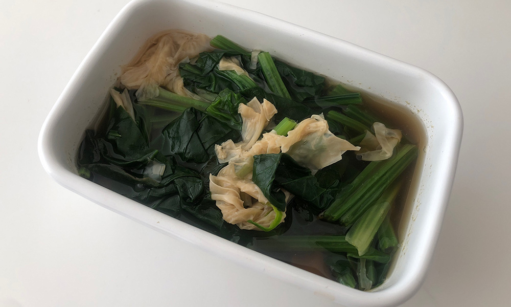 ほうれん草と湯波の煮浸し