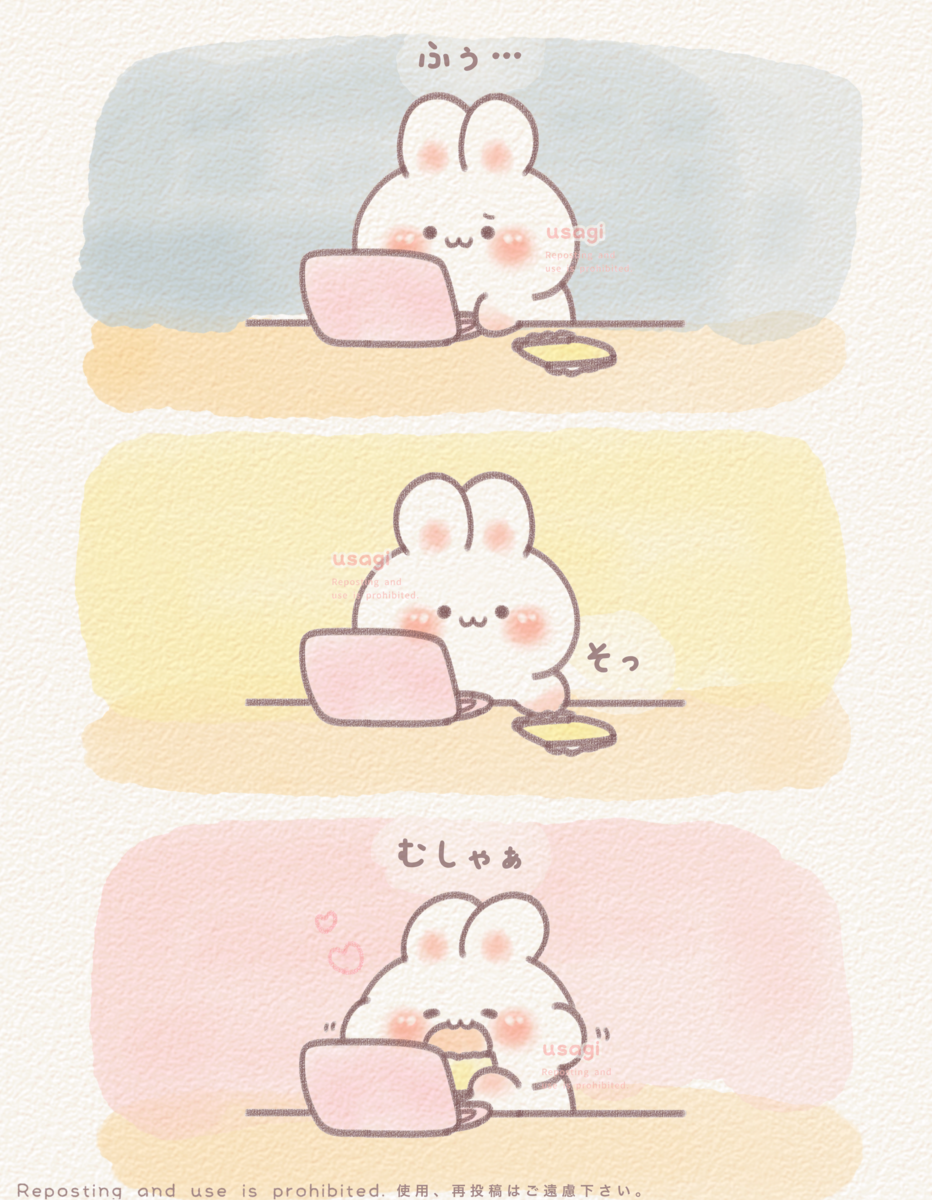 No 104❤︎夏模様の可愛いうさぎさん❤︎٩(๑❛ᴗ❛๑)۶❤︎ 休憩をするうさぎ - うさぎのブログ