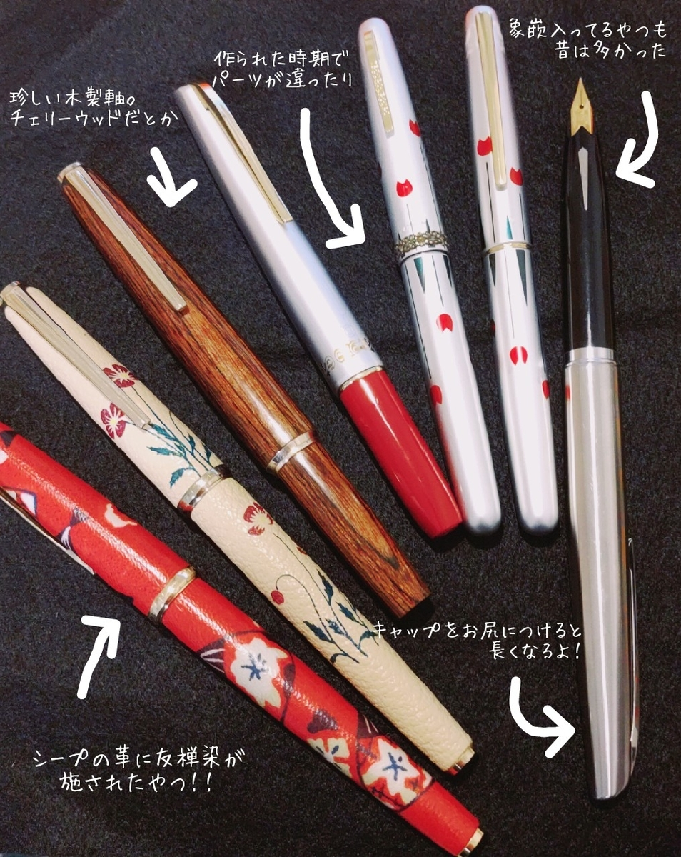 PLATINUM 14K 万年筆 花柄 チューリップ インク5本付き