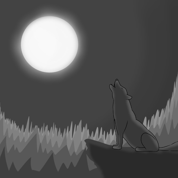 狼の遠吠えシルエットの描き方 もちまるのブログ