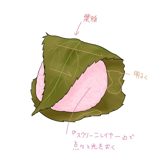 簡単な桜餅 道明寺ver の描き方 もちまるのブログ 簡単な桜餅 道明寺ver の描き方 もちまるのブログ