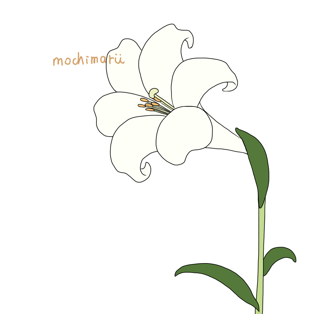 白いユリの貼り絵 ユリのイラスト｜02｜フリー素材 - GreenStock40