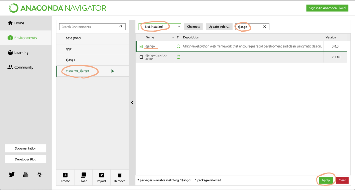 【python入門】anacondaとvenvでの仮想環境の作成・djangoアプリ作成 - 初心者プログラマのひとり勉強部屋