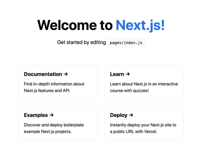 next.js welcom