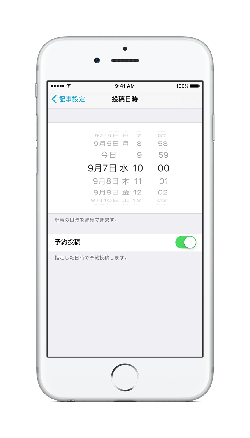 投稿日時と予約投稿の設定 投稿日時と予約投稿の設定