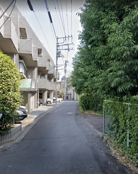 文京区白山一丁目内学区境界線の例