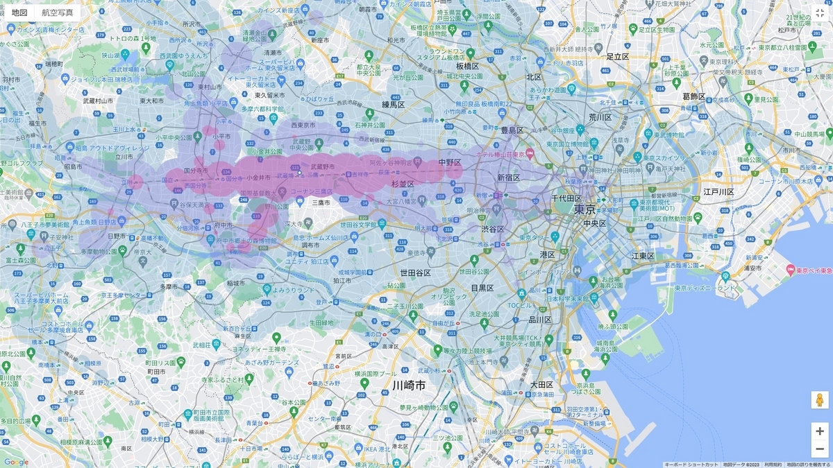 多摩科学技術高校通学時間MAP
