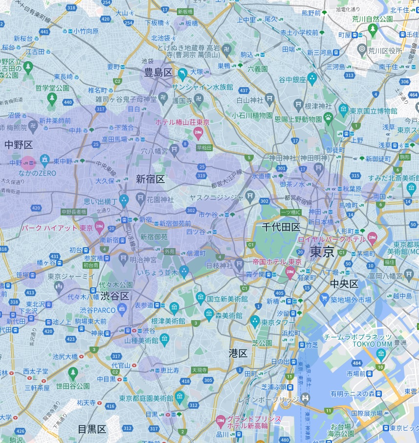 多摩科技通学時間_45分圏(青紫)