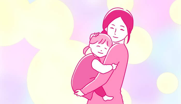 ぎゅっと抱きしめているところ