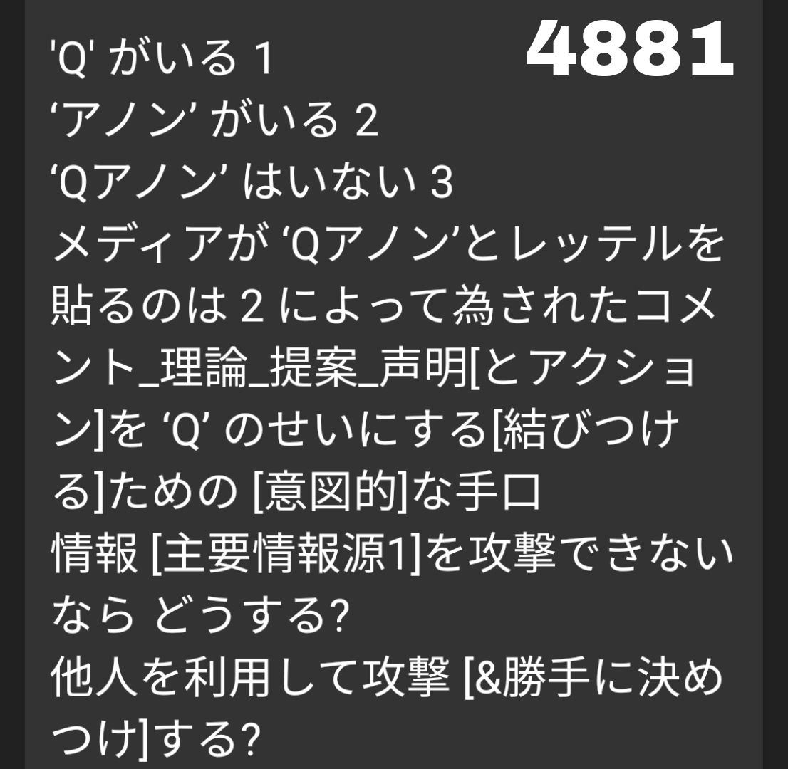 Q4881 'Qアノン' はいない