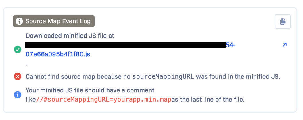 Source Mapのダウンロードに失敗している画像