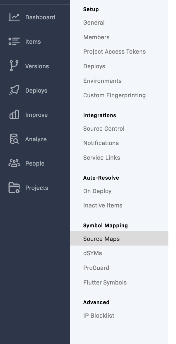Source Mapの設定タブ