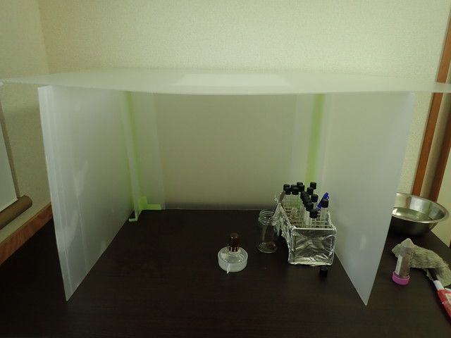 プラダンで作った防塵ブース