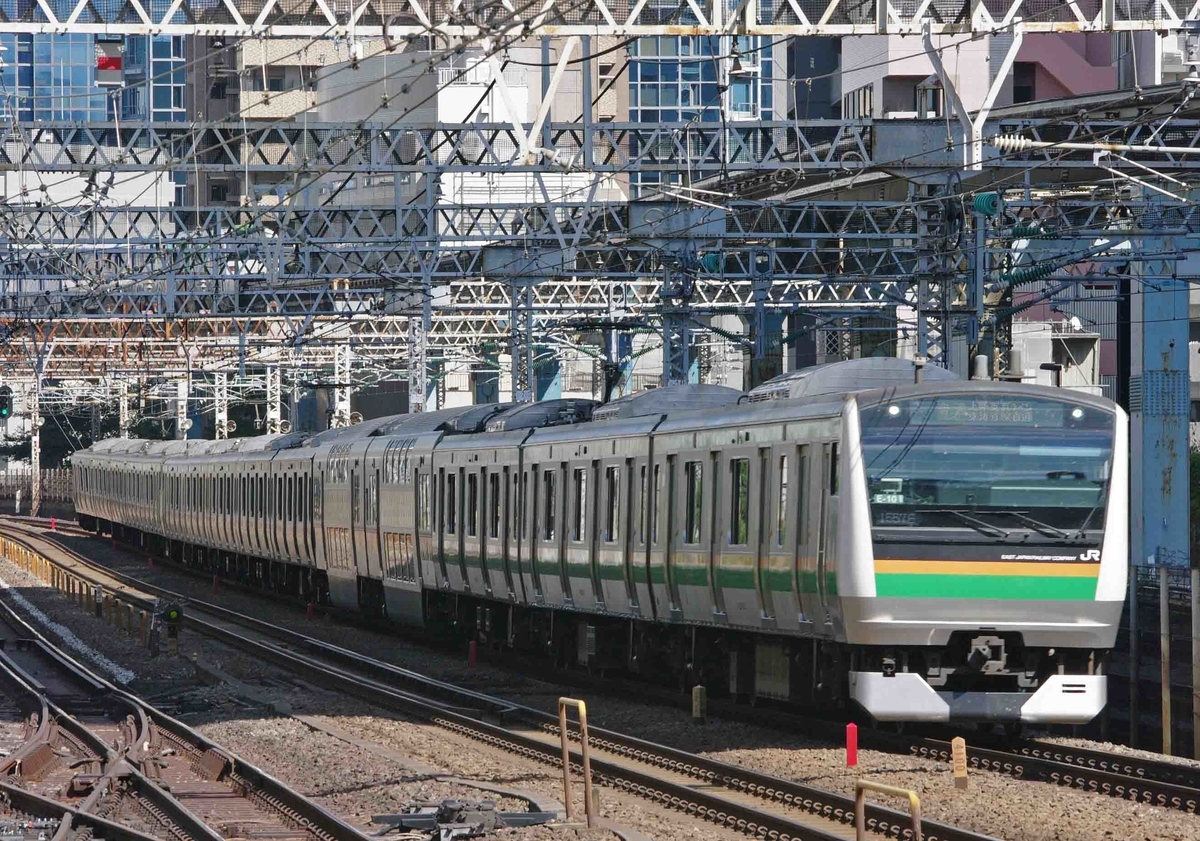 f:id:mori583:20191009223830j:plain 田町駅 撮影地 東海道線 上野東京ライン 185系 E657系 踊り子号 ときわ号 ひたち号 常磐線 E531系 E233系 E231系 快速アクティ 特別快速 三島市 鍼灸マッサージ