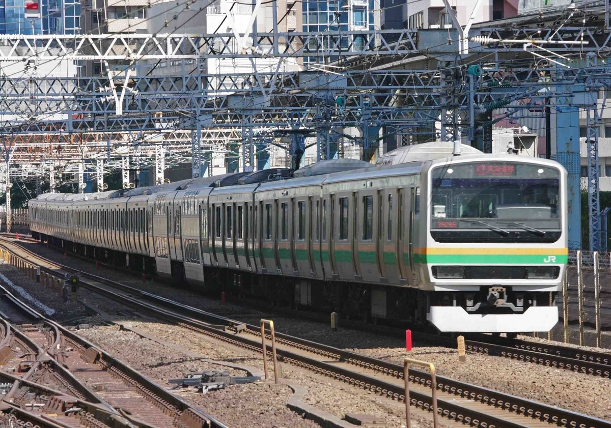 f:id:mori583:20191009223917j:plain 田町駅 撮影地 東海道線 上野東京ライン 185系 E657系 踊り子号 ときわ号 ひたち号 常磐線 E531系 E233系 E231系 快速アクティ 特別快速 三島市 鍼灸マッサージ