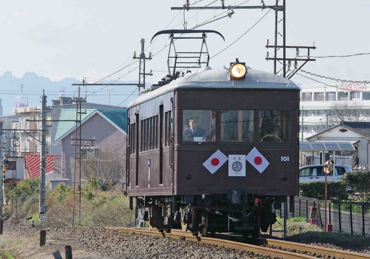 【デハ101型】　江木　大胡　撮影地　上毛電気鉄道　特別運行　中央前橋　西桐生　群馬県近代産業遺産
