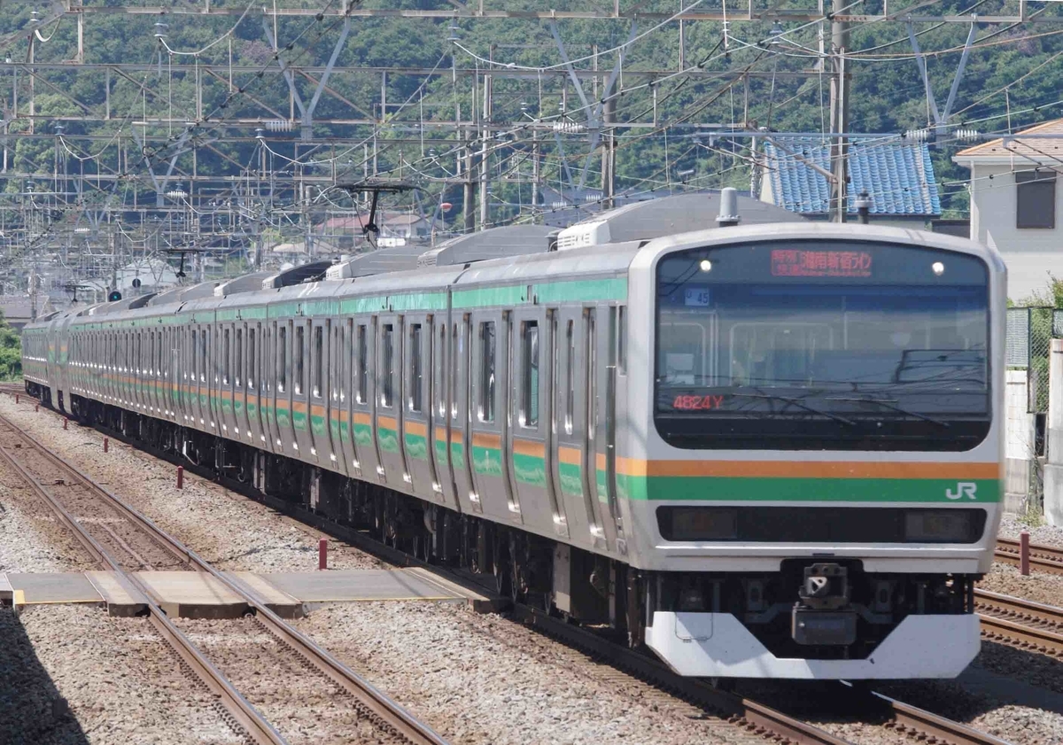 E235系1000番台　15連フル編成　試運転　横須賀線　東海道線　大磯　二宮　撮影地　215系　E231系　E233系　E257系2000番台　特急踊り子号　E261系　特急サフィール踊り子号　伊豆急下田～東京