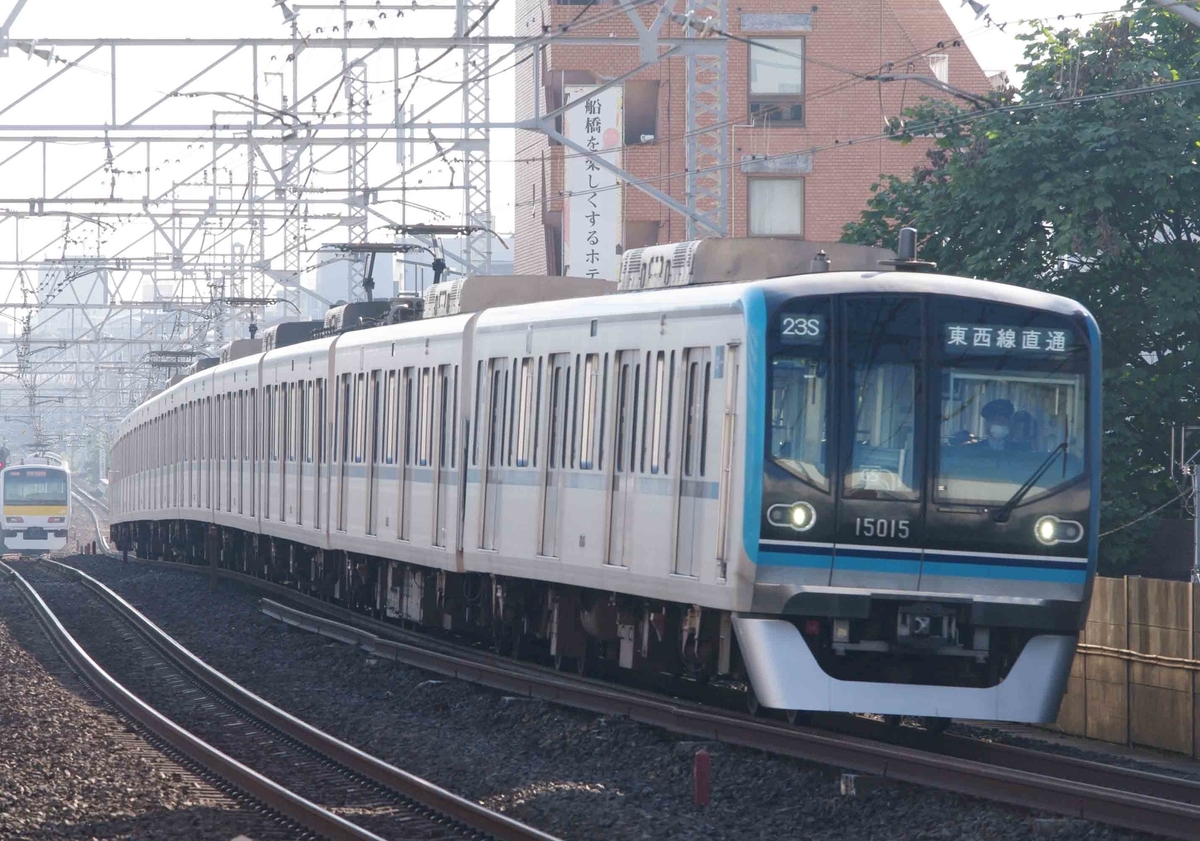 15000系　07系　05N系　E231系800番台　東京メトロ東西線　撮影地　中央、総武線各駅停車　船橋駅　E231系500番台　E231系0番台