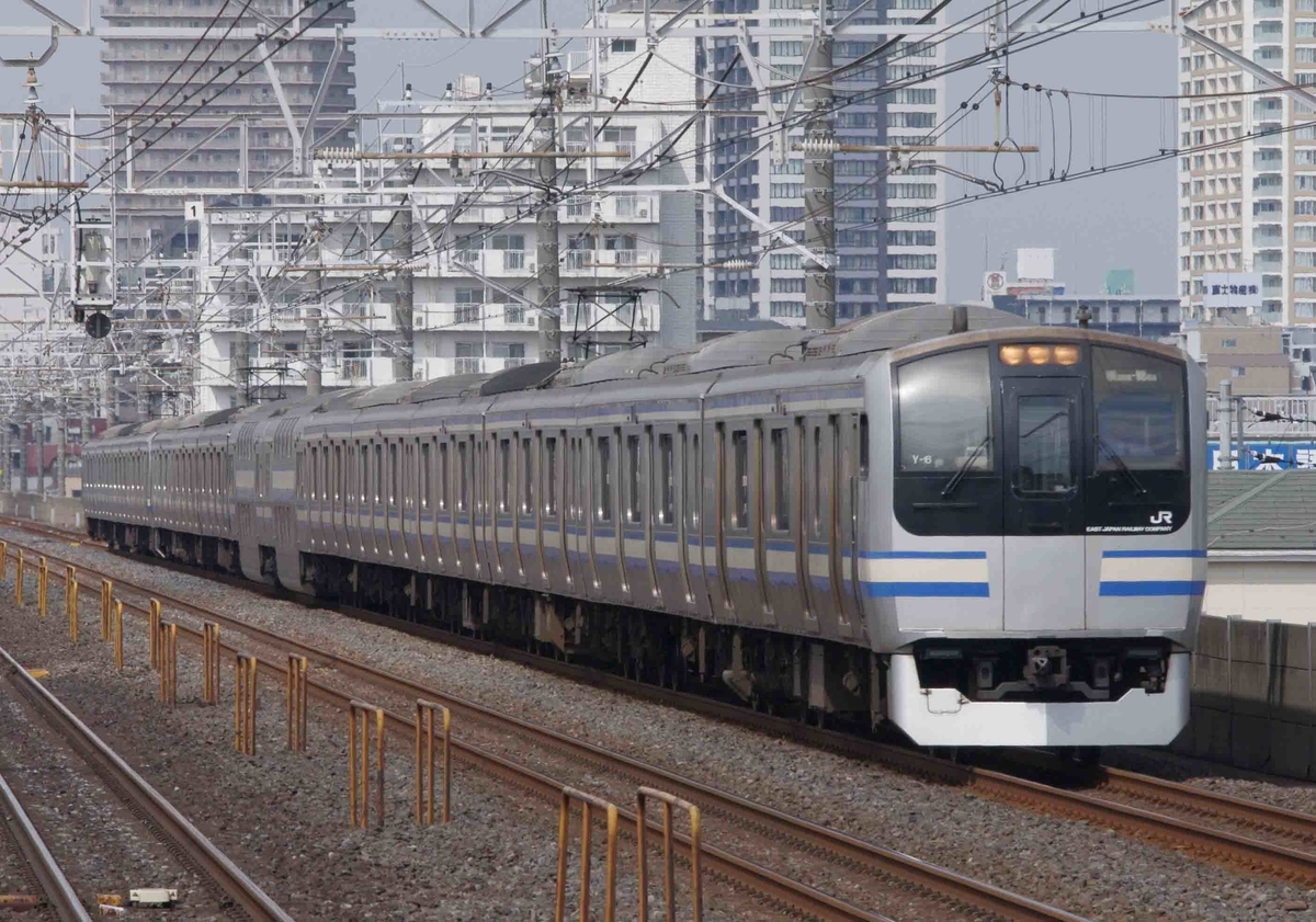 鹿島貨物　下総中山駅　撮影地　ER235系1000番台　217系　EF65-2000　1093レ　EF65PF　255系　特急しおさい号　総武快速線